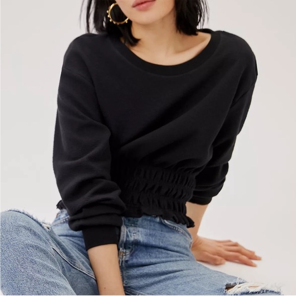 Anthropologie Tops - Anthropologie Maeve Smocked Boatneck Pullover Top Large